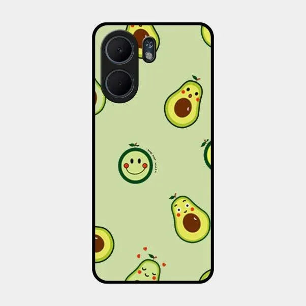 Cute Avocado Glossy Metal Case Cover For Oppo A5X 5G