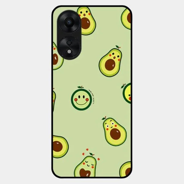 Cute Avocado Glossy Metal Case Cover For Oppo A78 5G