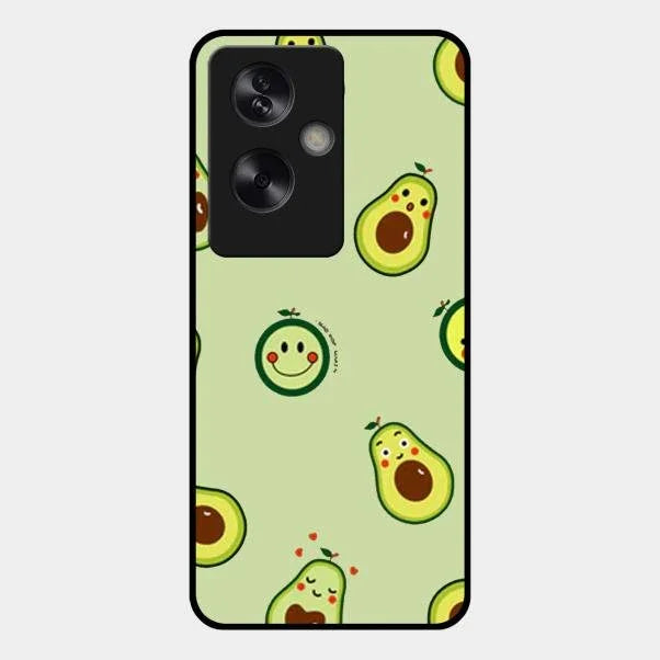 Cute Avocado Glossy Metal Case Cover For Oppo A79 5G