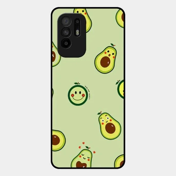 Cute Avocado Glossy Metal Case Cover For Oppo F19 Pro Plus 5G