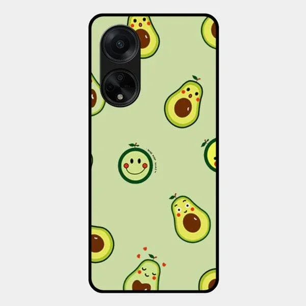 Cute Avocado Glossy Metal Case Cover For Oppo F23 5G