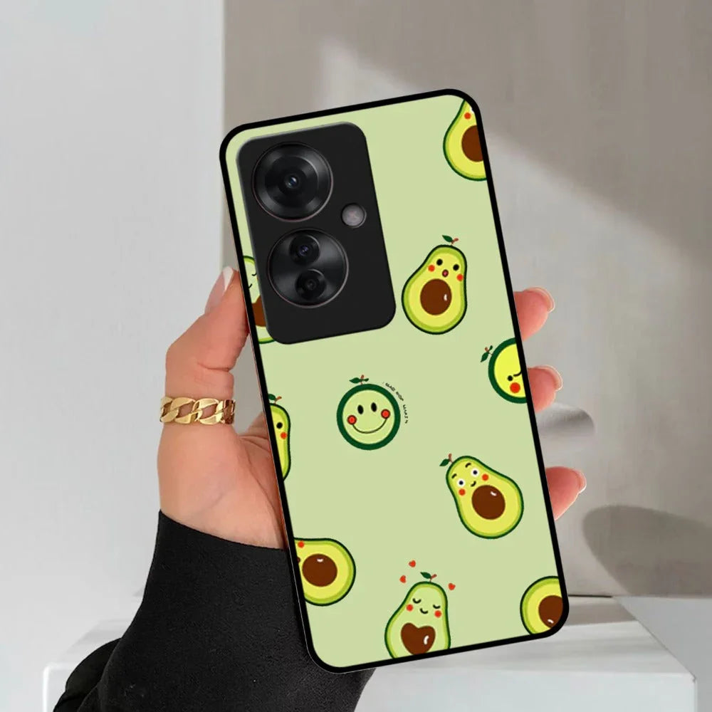 Cute Avocado Glossy Metal Case Cover For Oppo - ShopOnCliQ
