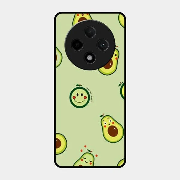 Cute Avocado Glossy Metal Case Cover For Oppo F27 Pro Plus 5G