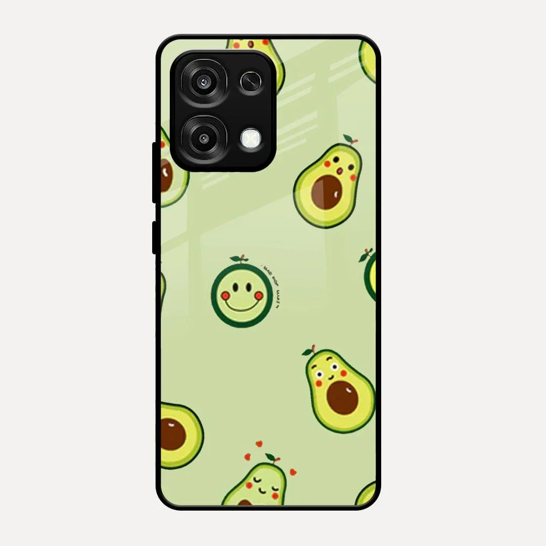 Cute Avocado Glossy Metal Case Cover For Oppo F31 5G