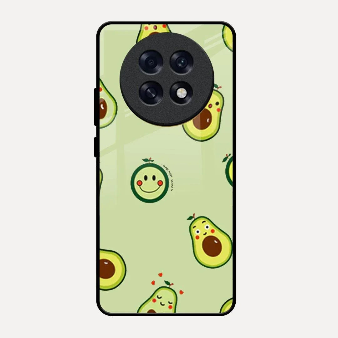 Cute Avocado Glossy Metal Case Cover For Oppo F31 Pro Plus 5G