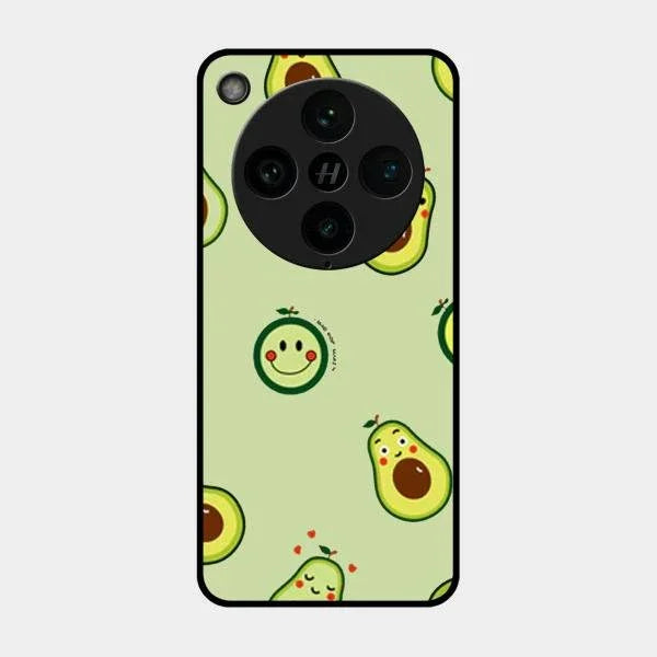 Cute Avocado Glossy Metal Case Cover For Oppo Find X8 Pro 5G