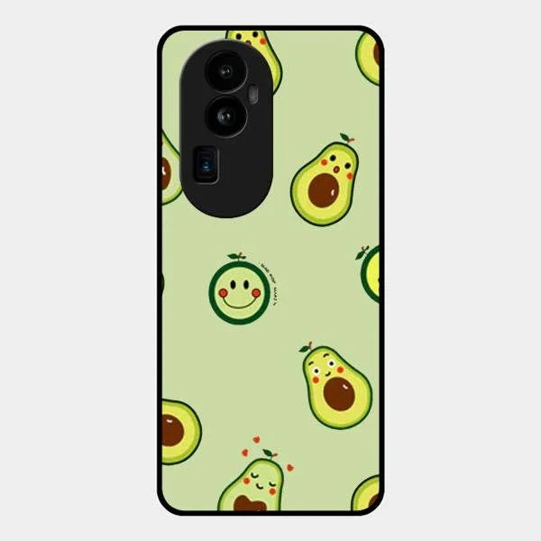 Cute Avocado Glossy Metal Case Cover For Oppo Reno 10 Pro Plus 5G
