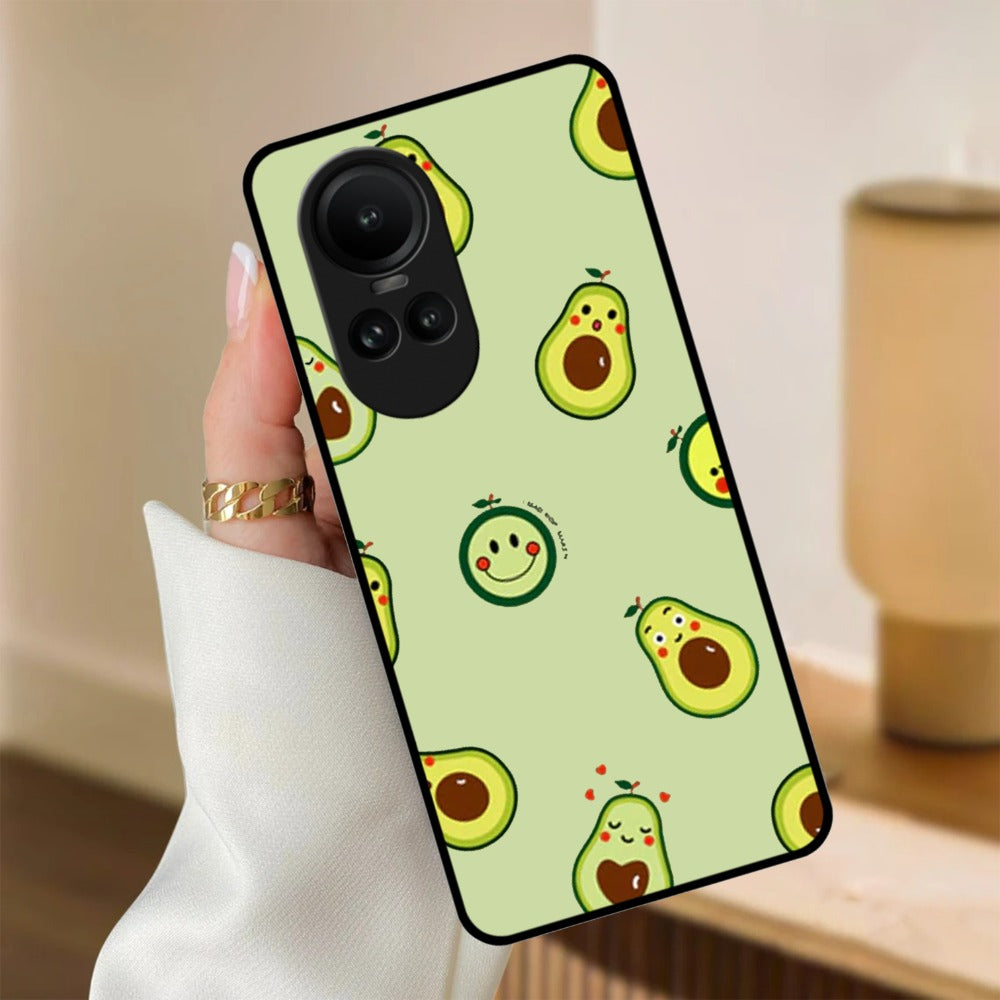 Cute Avocado Glossy Metal Case Cover For Oppo