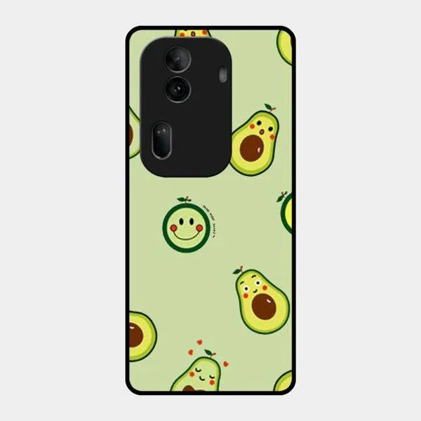 Cute Avocado Glossy Metal Case Cover For Oppo Reno 11 Pro 5G