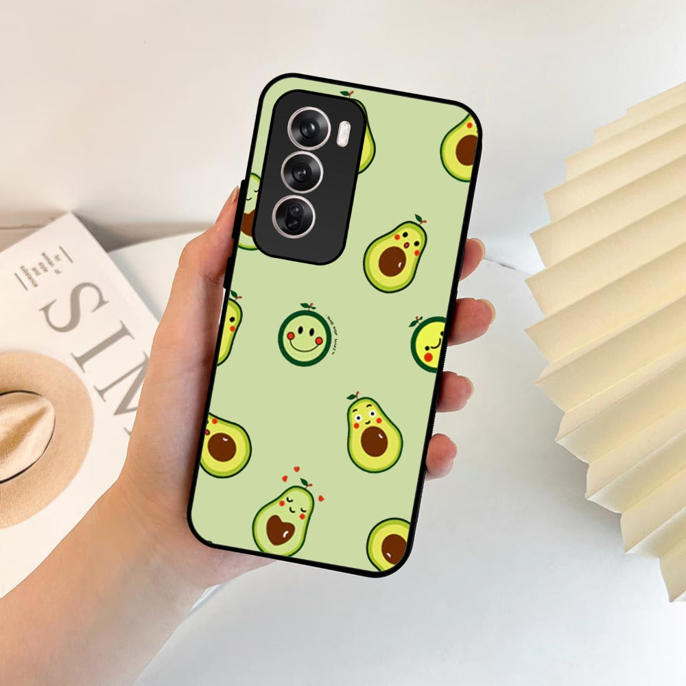 Cute Avocado Glossy Metal Case Cover For Oppo