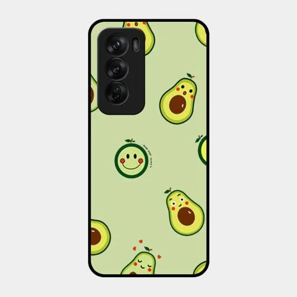 Cute Avocado Glossy Metal Case Cover For Oppo Reno 12 Pro 5G