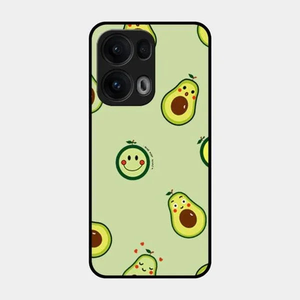 Cute Avocado Glossy Metal Case Cover For Oppo Reno 13 Pro 5G