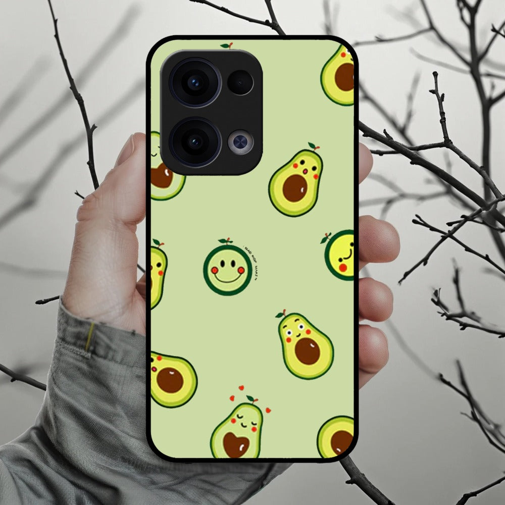Cute Avocado Glossy Metal Case Cover For Oppo