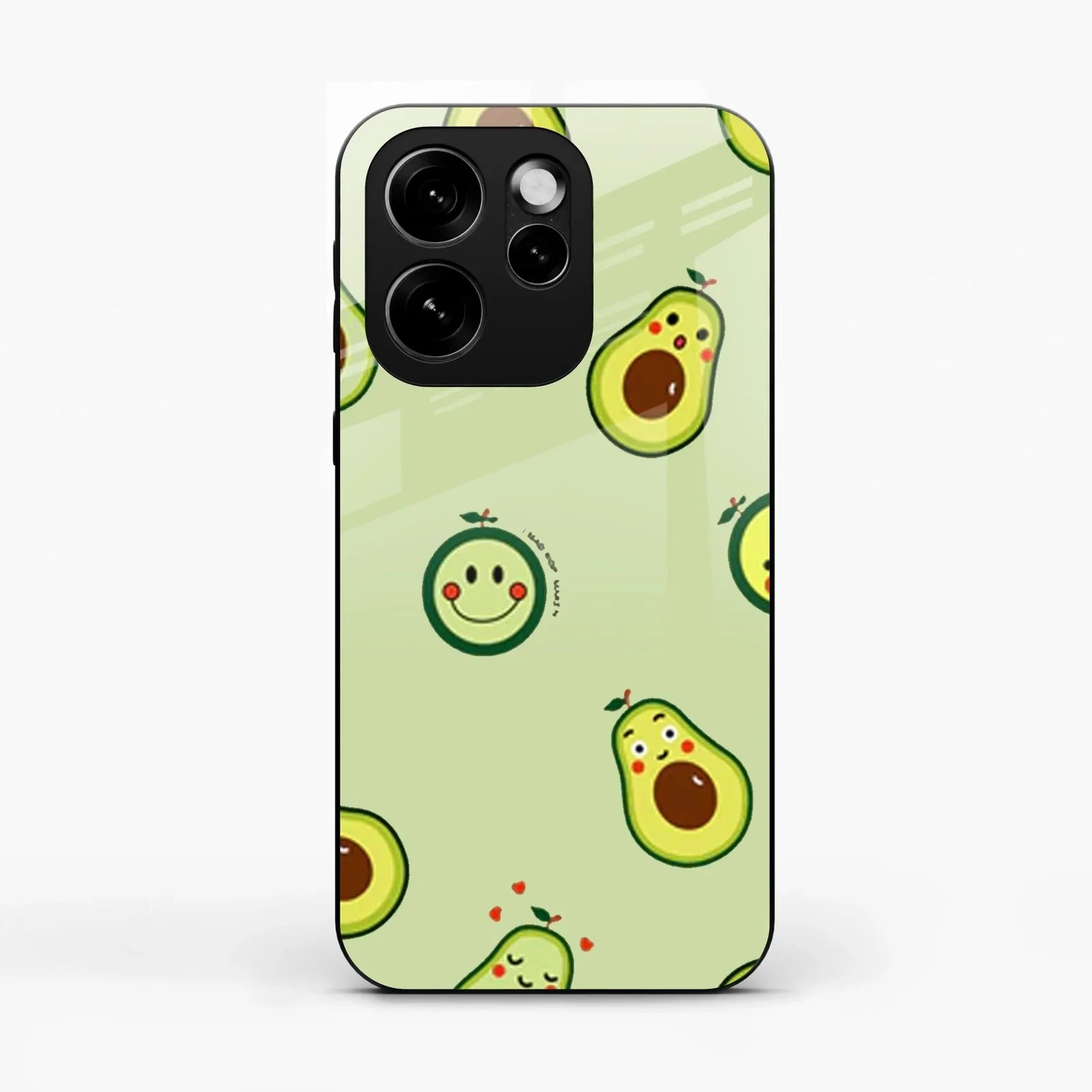 Cute Avocado Glossy Metal Case Cover For Oppo Reno 15C 5G