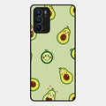 Cute Avocado Glossy Metal Case Cover For Oppo Reno 6 5G