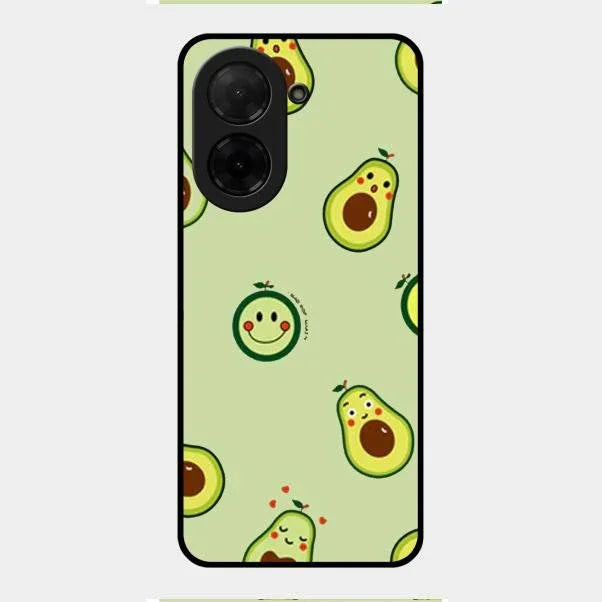 Cute Avocado Glossy Metal Case Cover For Poco C71