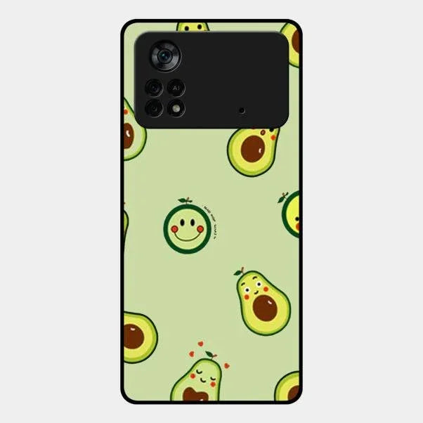 Cute Avocado Glossy Metal Case Cover For Poco X4 Pro 5G