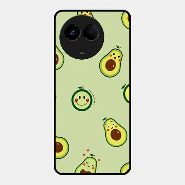 Cute Avocado Glossy Metal Case Cover For Realme 11 5G