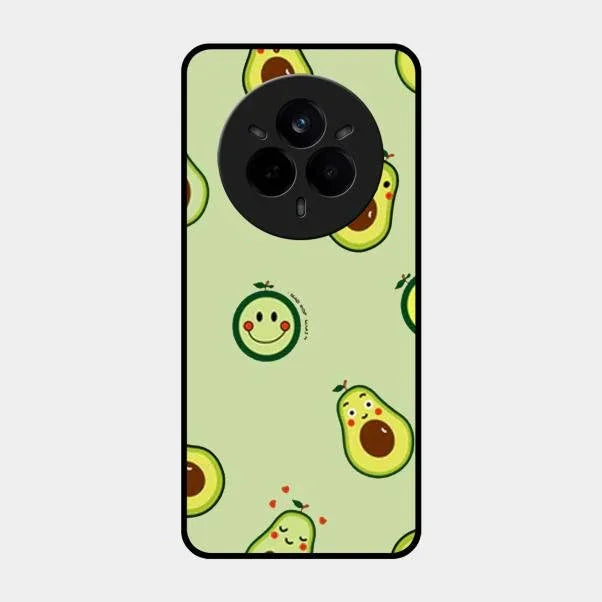 Cute Avocado Glossy Metal Case Cover For Realme 14 Pro Plus 5G