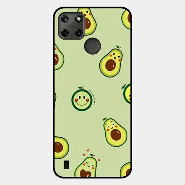 Cute Avocado Glossy Metal Case Cover For Realme C21Y