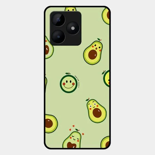 Cute Avocado Glossy Metal Case Cover For Realme C53