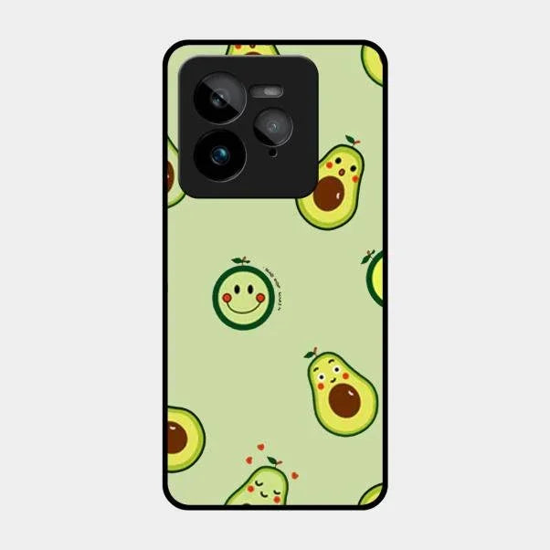 Cute Avocado Glossy Metal Case Cover For Realme Gt 7 Pro