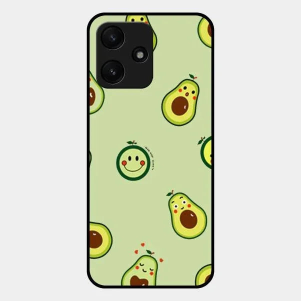 Cute Avocado Glossy Metal Case Cover For Redmi 12 5G