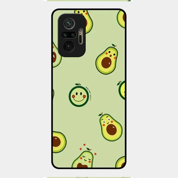 Cute Avocado Glossy Metal Case Cover For Redmi Note 10 Pro