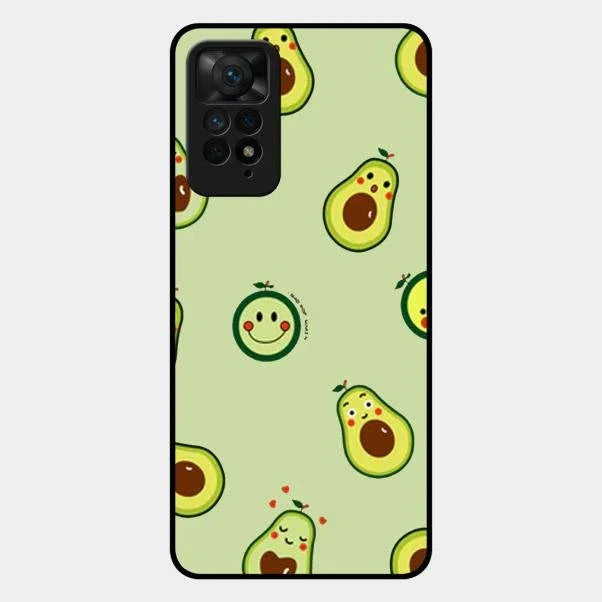 Cute Avocado Glossy Metal Case Cover For Redmi Note 11 Pro Plus 5G