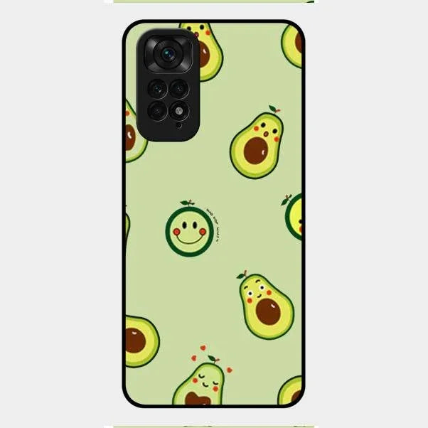 Cute Avocado Glossy Metal Case Cover For Redmi Note 11