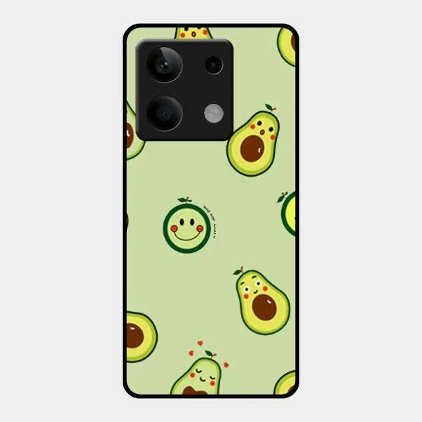 Cute Avocado Glossy Metal Case Cover For Redmi Note 13 5G