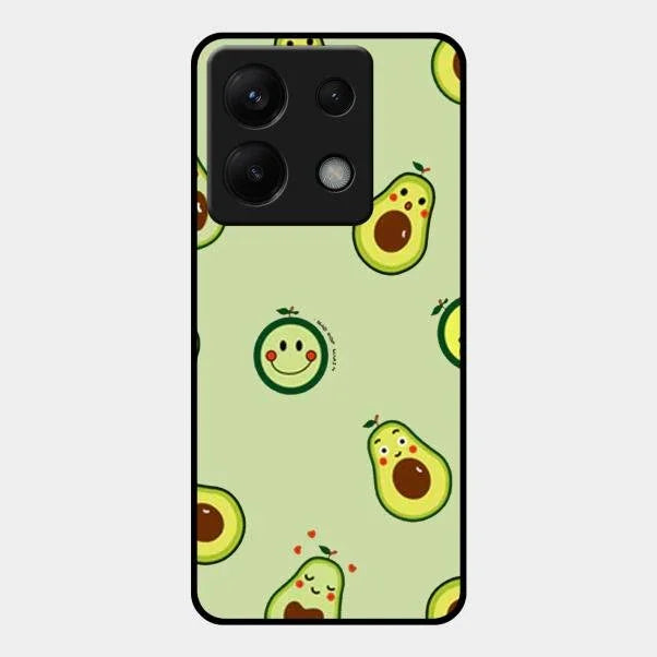 Cute Avocado Glossy Metal Case Cover For Redmi Note 13 Pro 5G