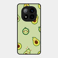 Cute Avocado Glossy Metal Case Cover For Redmi Note 14 Pro Plus 5G