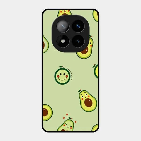 Cute Avocado Glossy Metal Case Cover For Redmi Note 14 Pro Plus 5G