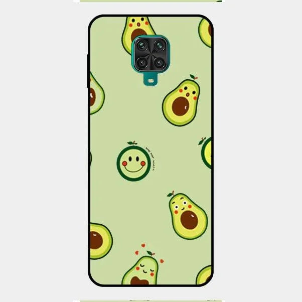 Cute Avocado Glossy Metal Case Cover For Redmi Note 9 Pro