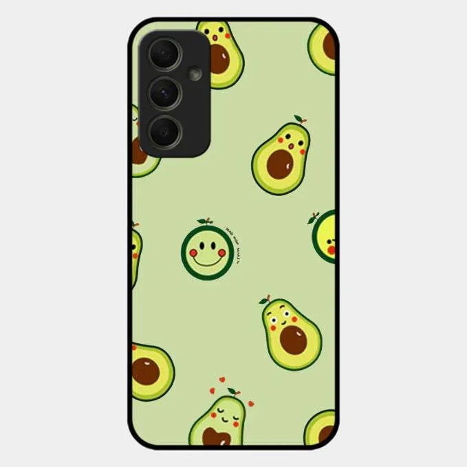 Cute Avocado Glossy Metal Case Cover For Samsung Galaxy A34 5G