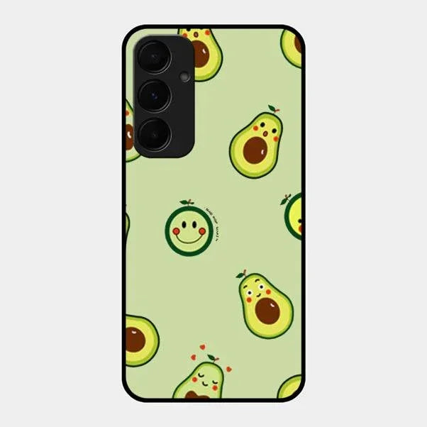 Cute Avocado Glossy Metal Case Cover For Samsung Galaxy A35 5G