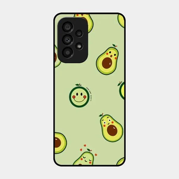 Cute Avocado Glossy Metal Case Cover For Samsung Galaxy A53 5G
