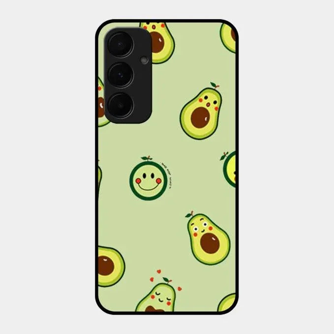 Cute Avocado Glossy Metal Case Cover For Samsung Galaxy A55 5G