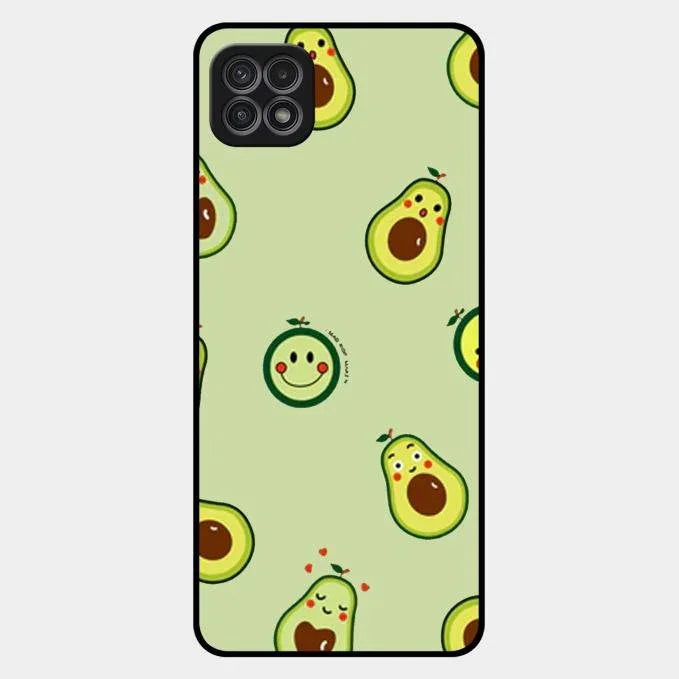 Cute Avocado Glossy Metal Case Cover For Samsung Galaxy F42 5G