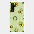 Cute Avocado Glossy Metal Case Cover For Samsung Galaxy F55 5G