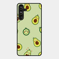 Cute Avocado Glossy Metal Case Cover For Samsung Galaxy M55 5G