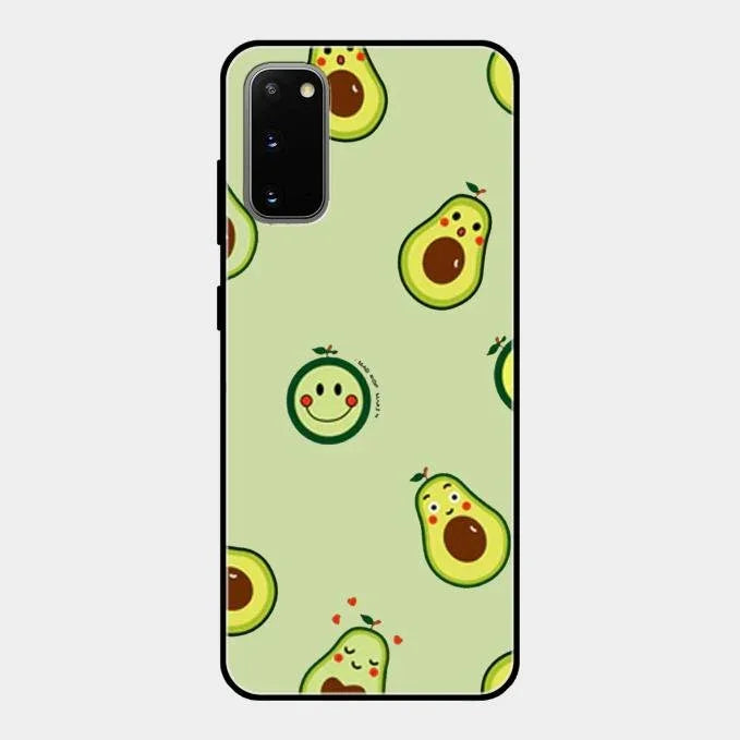 Cute Avocado Glossy Metal Case Cover For Samsung Galaxy S20