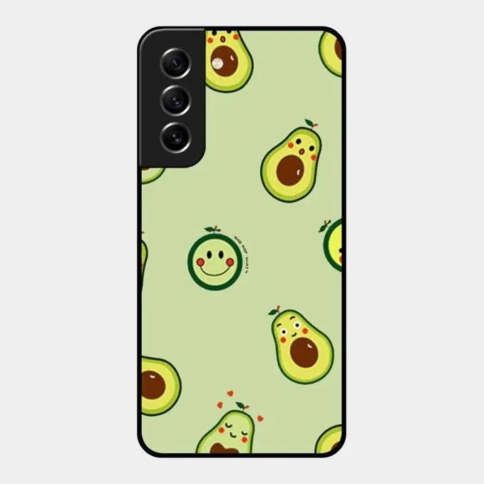 Cute Avocado Glossy Metal Case Cover For Samsung Galaxy S21 Fe 5G