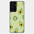 Cute Avocado Glossy Metal Case Cover For Samsung Galaxy S21 Ultra