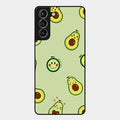 Cute Avocado Glossy Metal Case Cover For Samsung Galaxy S21