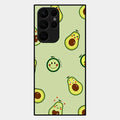 Cute Avocado Glossy Metal Case Cover For Samsung Galaxy S22 Ultra 5G