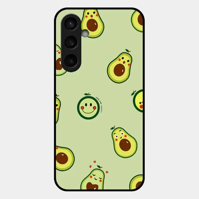 Cute Avocado Glossy Metal Case Cover For Samsung Galaxy S23 Fe 5G