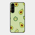 Cute Avocado Glossy Metal Case Cover For Samsung Galaxy S24 Plus 5G
