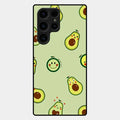 Cute Avocado Glossy Metal Case Cover For Samsung Galaxy S24 Ultra 5G